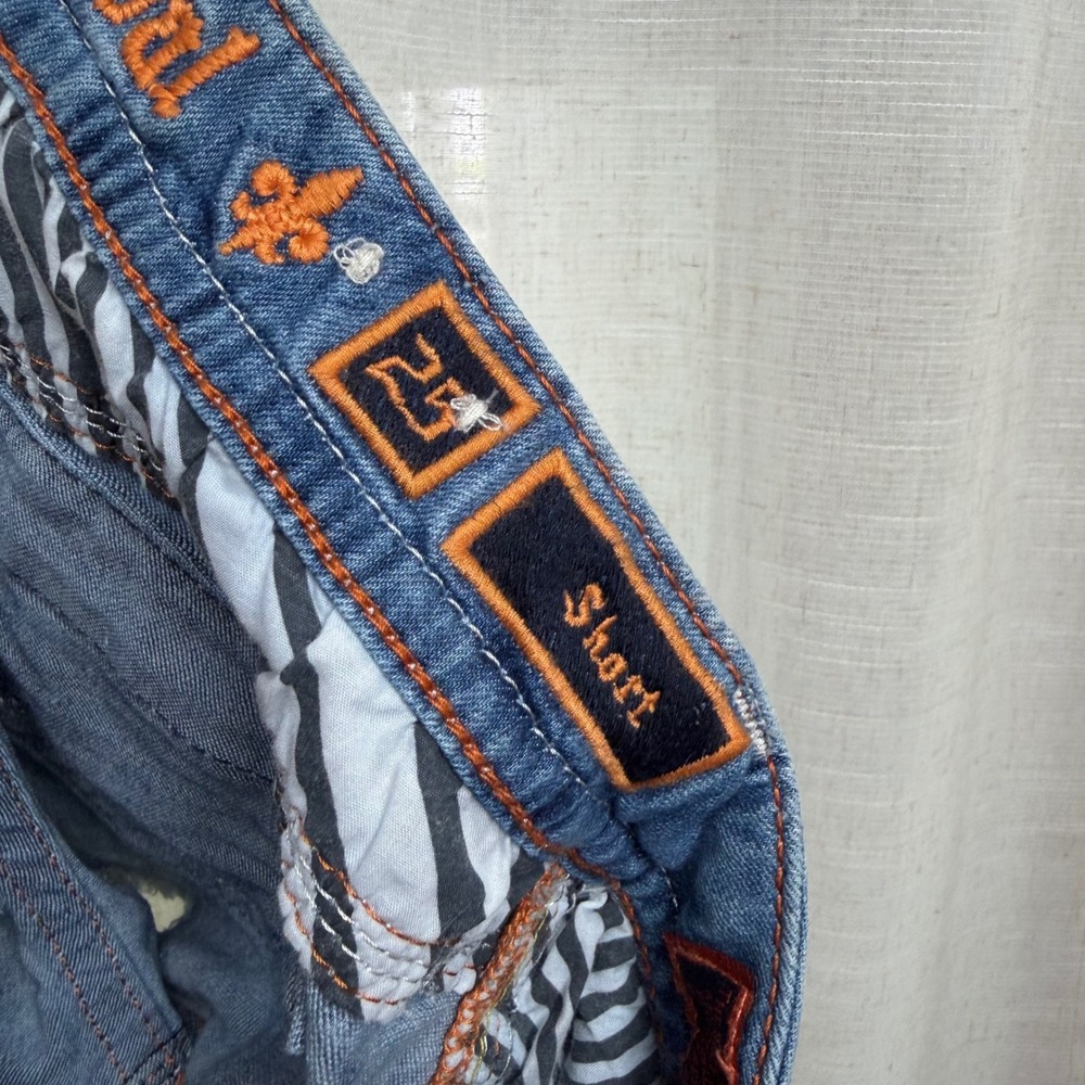 NWOT Rock Revival Kira Denim Shorts Embellished Acid Wash Sequins Blue Womens 25 - Picture 7 of 8